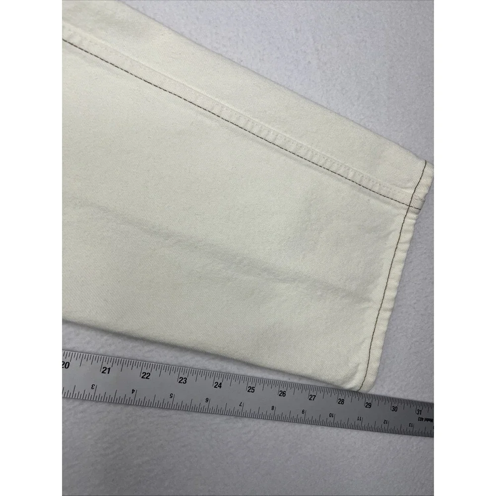 FRAME Le Italien Straight Fit Cotton Jeans Ivory Womens 32 Made in Italy NEW